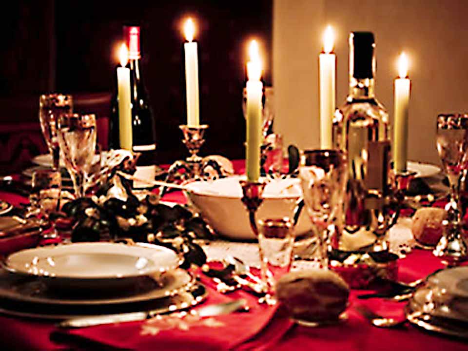 Photo: table with burning candles